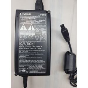 Canon CA-560 AC/DC Adapter OPTURA ZR10 ZR20 ZR40 ZR45MC Powershot Power Supply